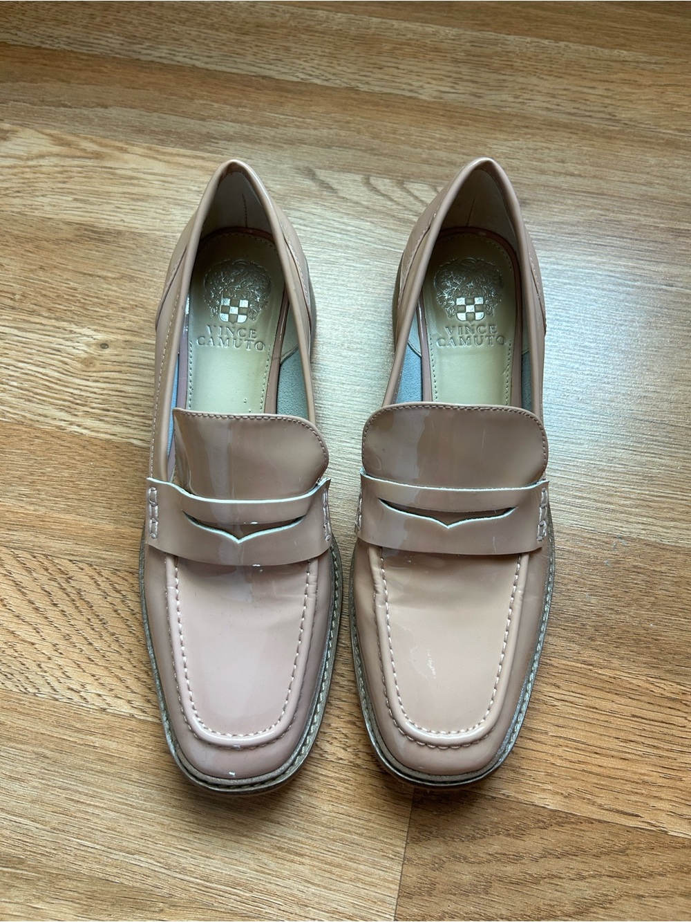Vince Camuto Light Pink Patent Leather Penny Loafers.Size 8